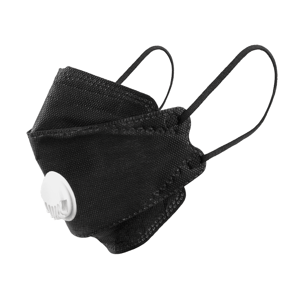 Slovenský FFP2 respirátor — čierny s výdychovým ventilom