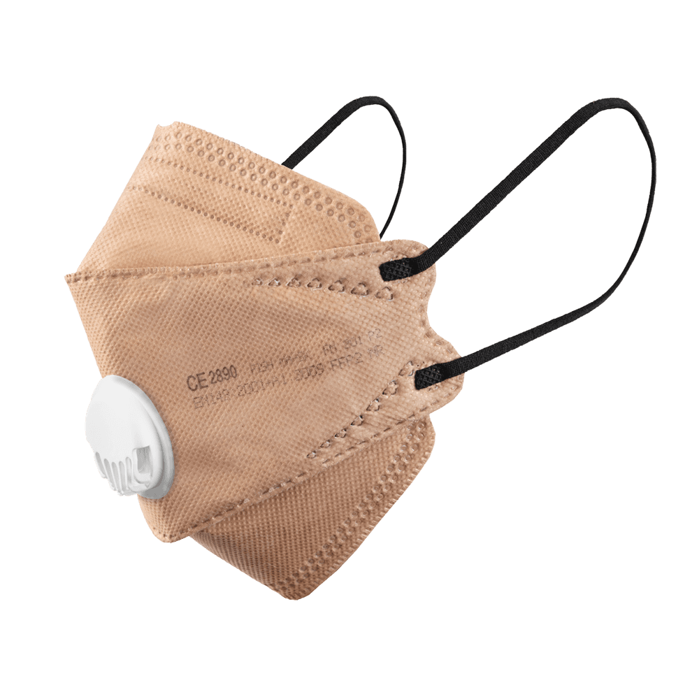 FM221 P2V PREMIUM Respirátor FFP2 Mokka s výdychovým ventilom